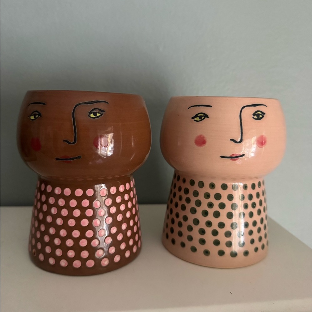 2 OPALHOUSE ceramic 4” planters